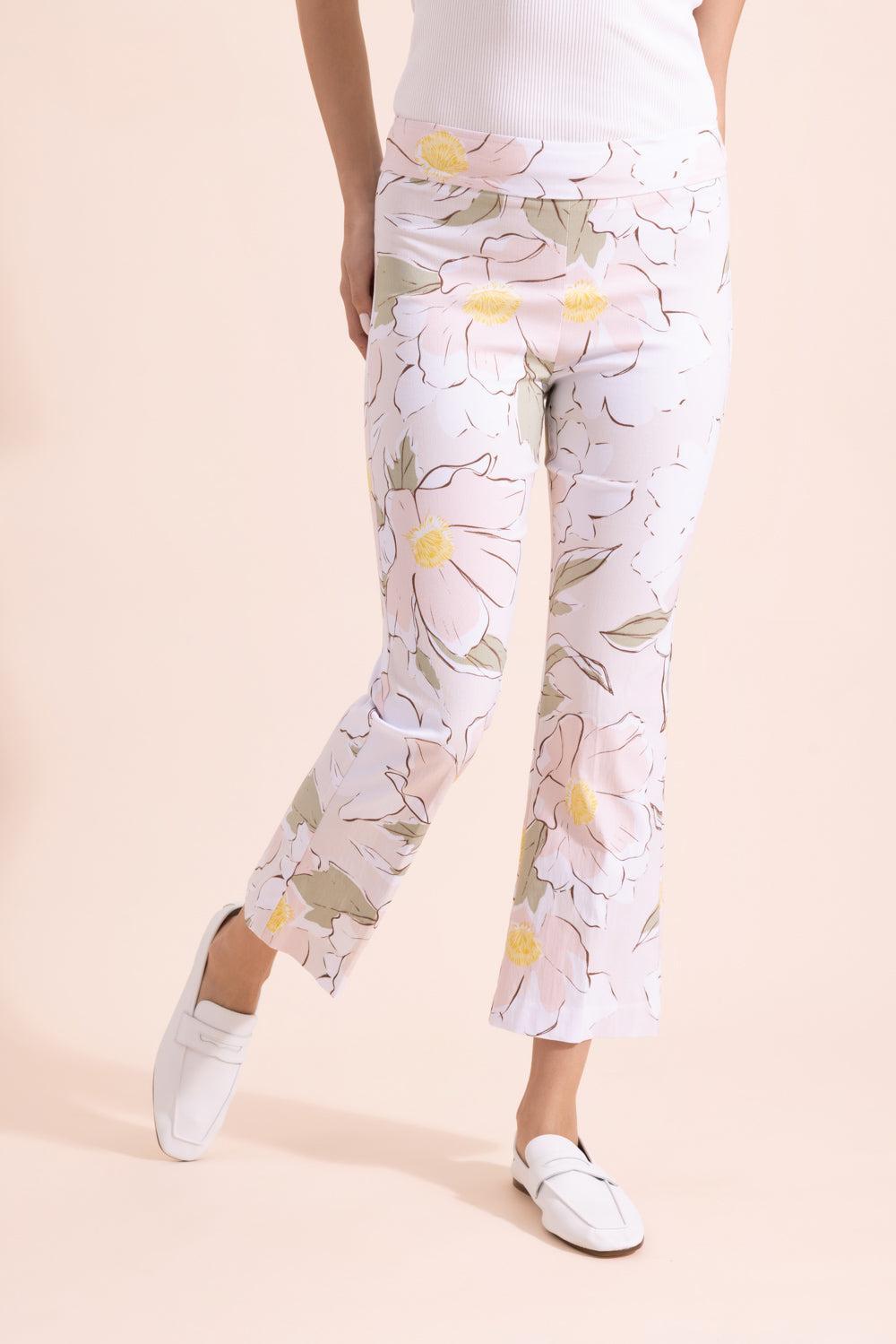 Leo Crop Flare Pant - Floral Petal-CREAM-0-CLOTHINGPANTCROPPED-AVENUE MONTAIGNE