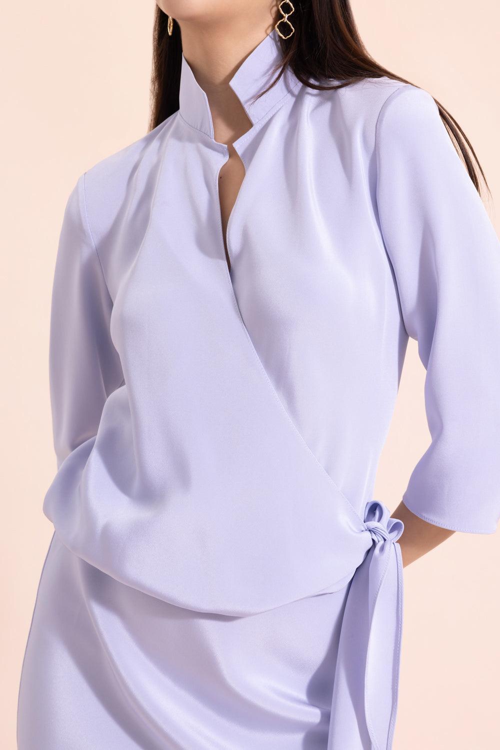 Blouse Maxi Dress - Chambray-BLUE-P-CLOTHINGDRESSGOWN-PETER COHEN