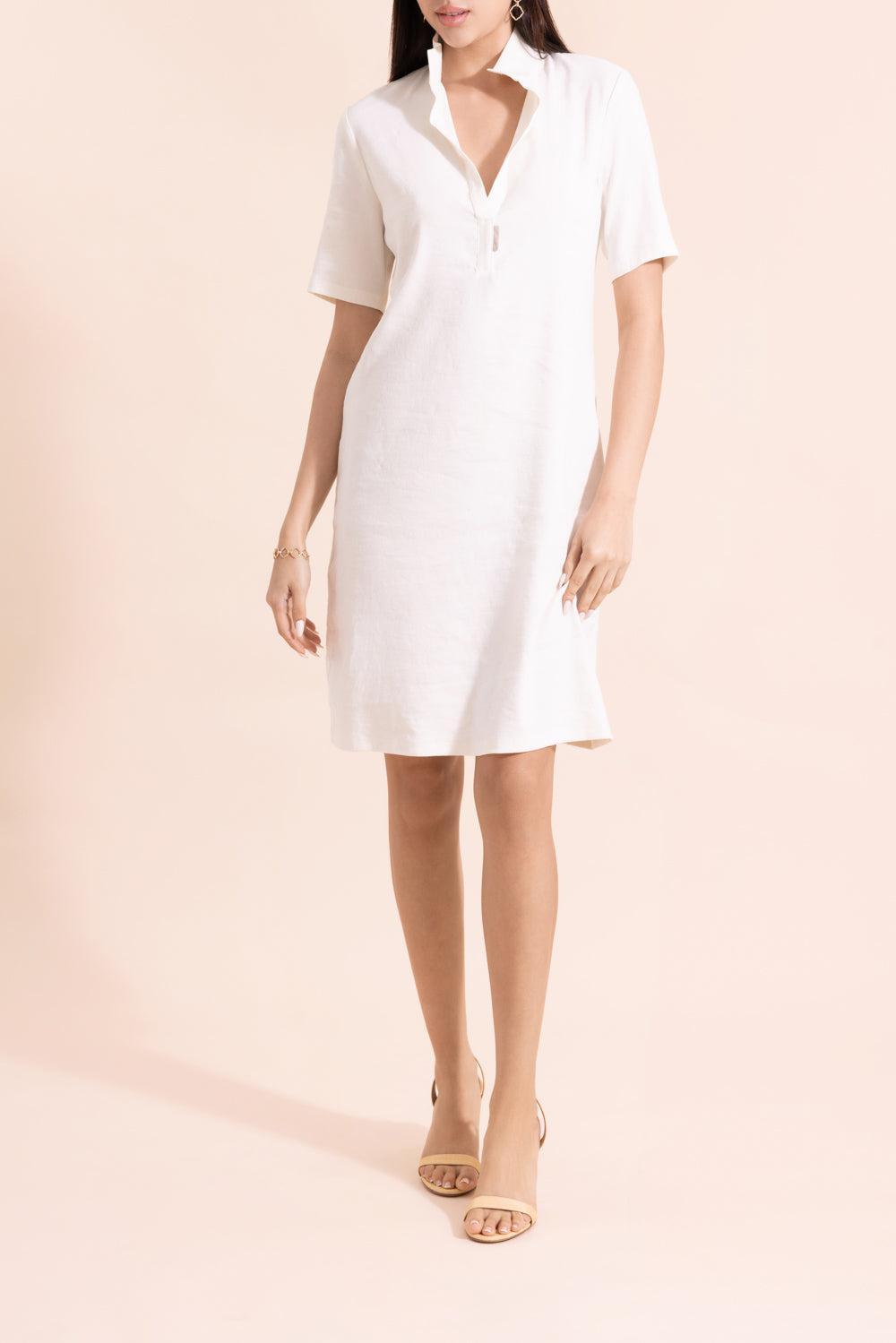 Paola Midi Dress - Salt-WHITE-P-CLOTHINGDRESSCASUAL-PETER COHEN