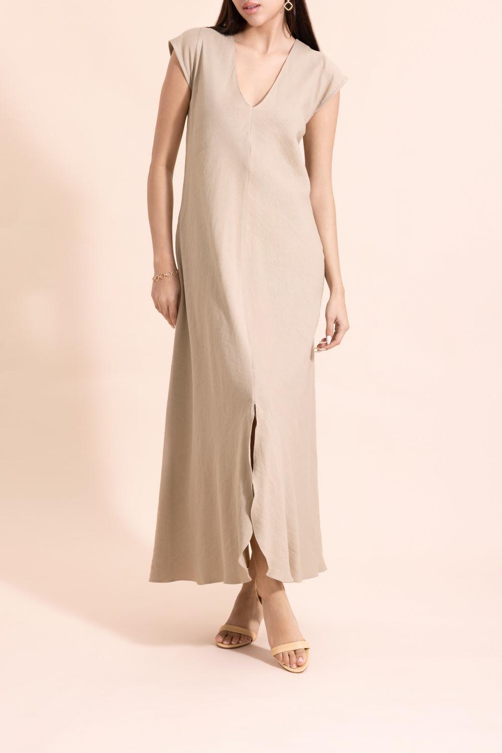 Doves Maxi Dress - Sand-BROWN-P-CLOTHINGDRESSCASUAL-PETER COHEN