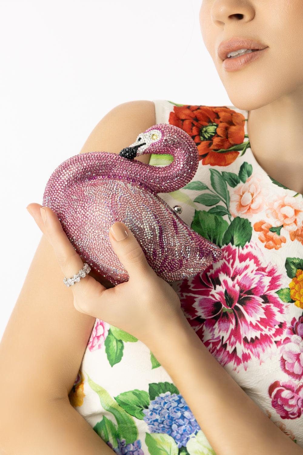 Swan Flamingo Bag-PINK-O/S-HANDBAGEVENING-JUDITH LEIBER