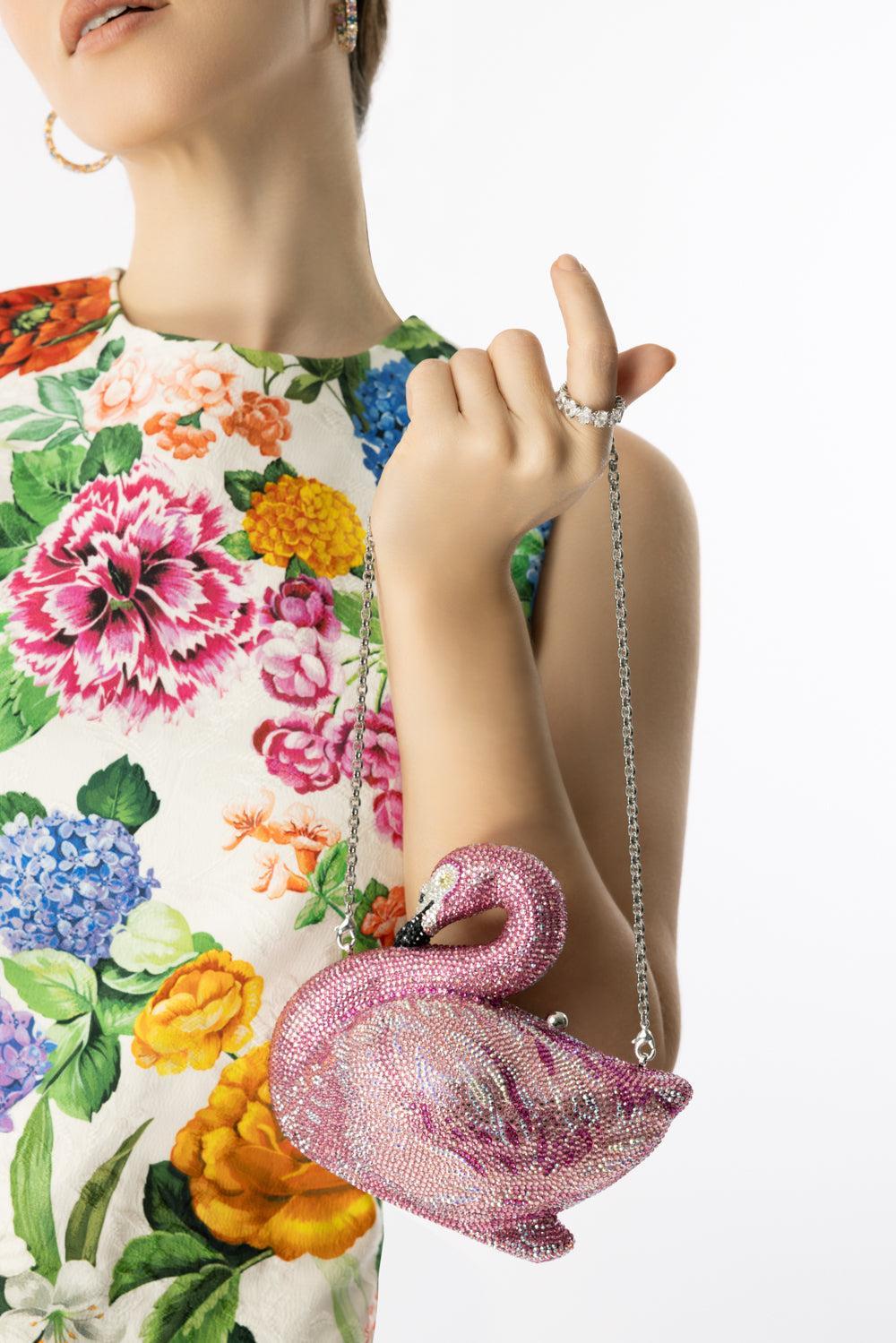 Swan Flamingo Bag-PINK-O/S-HANDBAGEVENING-JUDITH LEIBER