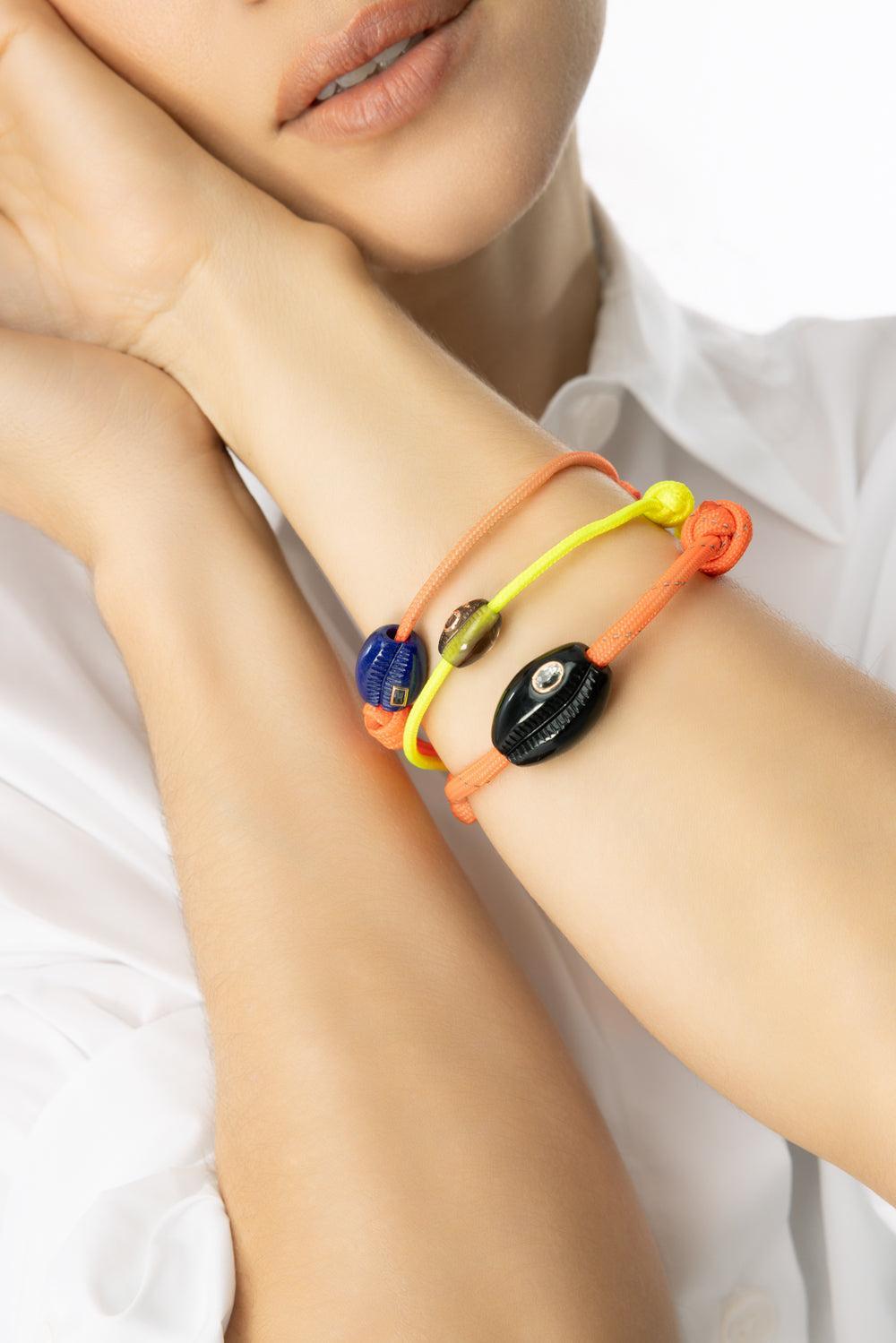 Onyx Cowry Bead Bracelet-ROSE GOLD-JEWELRYFINE JEWELBRACELET O-DEZSO BY SARA BELTRAN