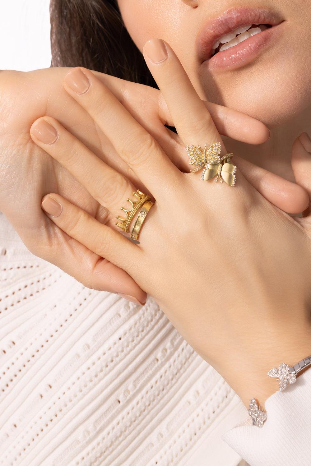Modern Etruscan Diamond Band-YELLOW GOLD-6-JEWELRYFINE JEWELRING-TANYA FARAH