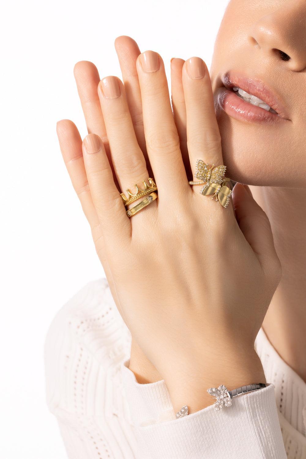 Modern Etruscan Diamond Band-YELLOW GOLD-6-JEWELRYFINE JEWELRING-TANYA FARAH