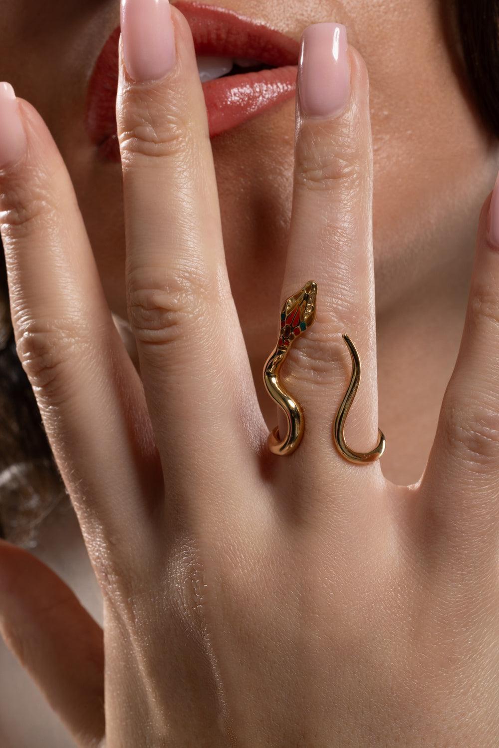 Orange Brown Naja Ring-ORANGE-5.5-JEWELRYBOUTIQUERING-GAS BIJOUX