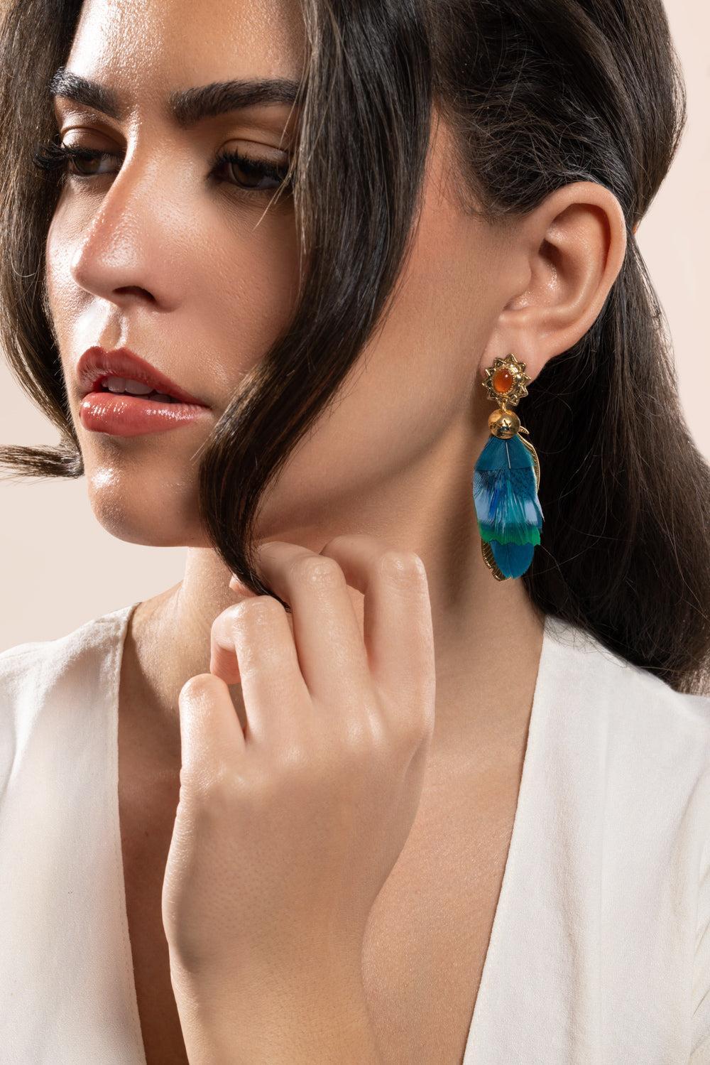Blue Green Sao Earrings-BLUE/GREEN-JEWELRYBOUTIQUEEARRING-GAS BIJOUX
