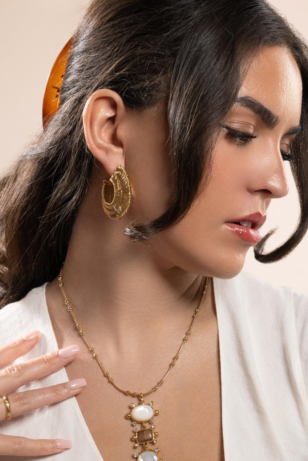 Crocus Filea Hoop Earrings-YELLOW-JEWELRYBOUTIQUEEARRING-GAS BIJOUX