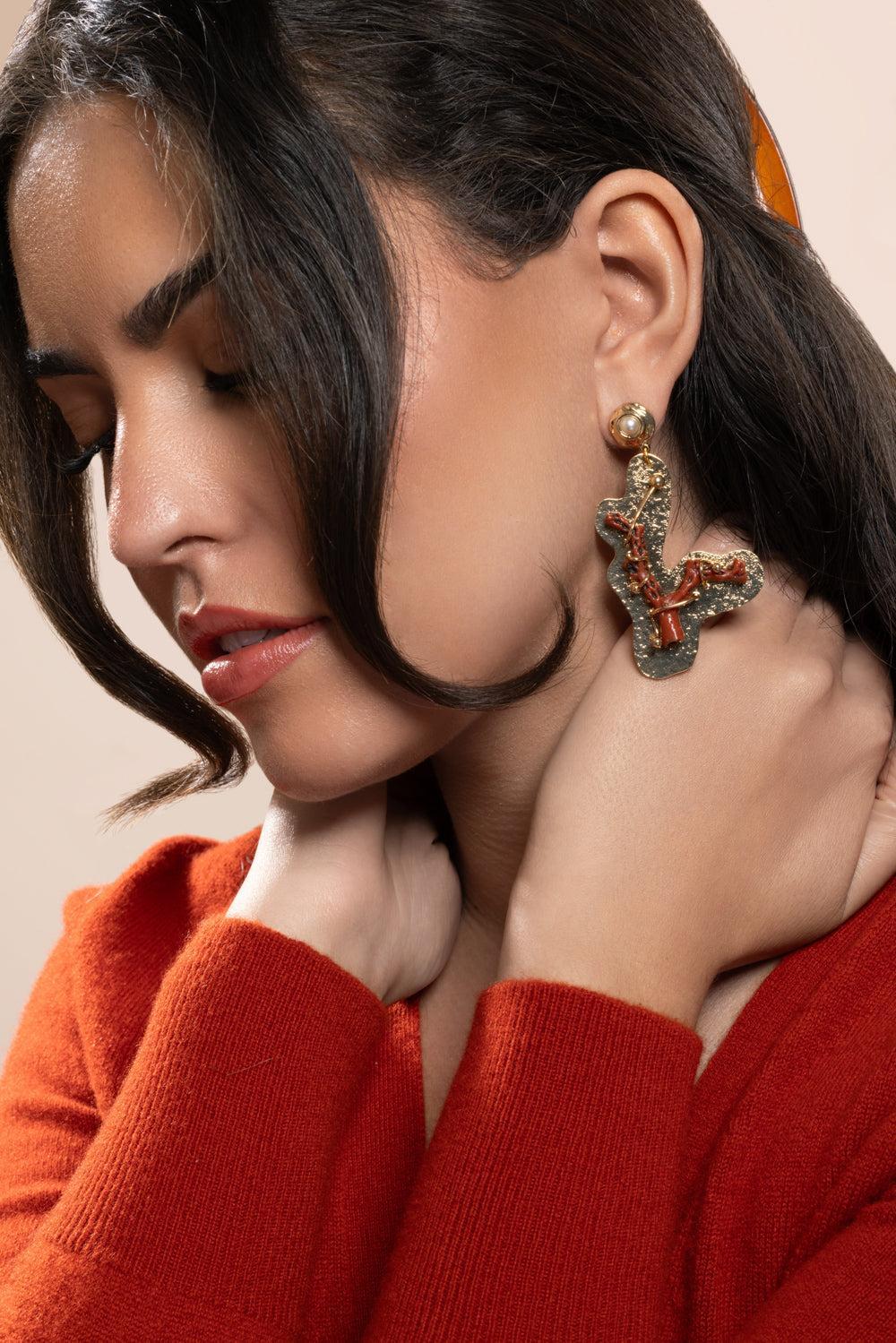 Coral Formentera Earrings-CORAL-JEWELRYBOUTIQUEEARRING-GAS BIJOUX