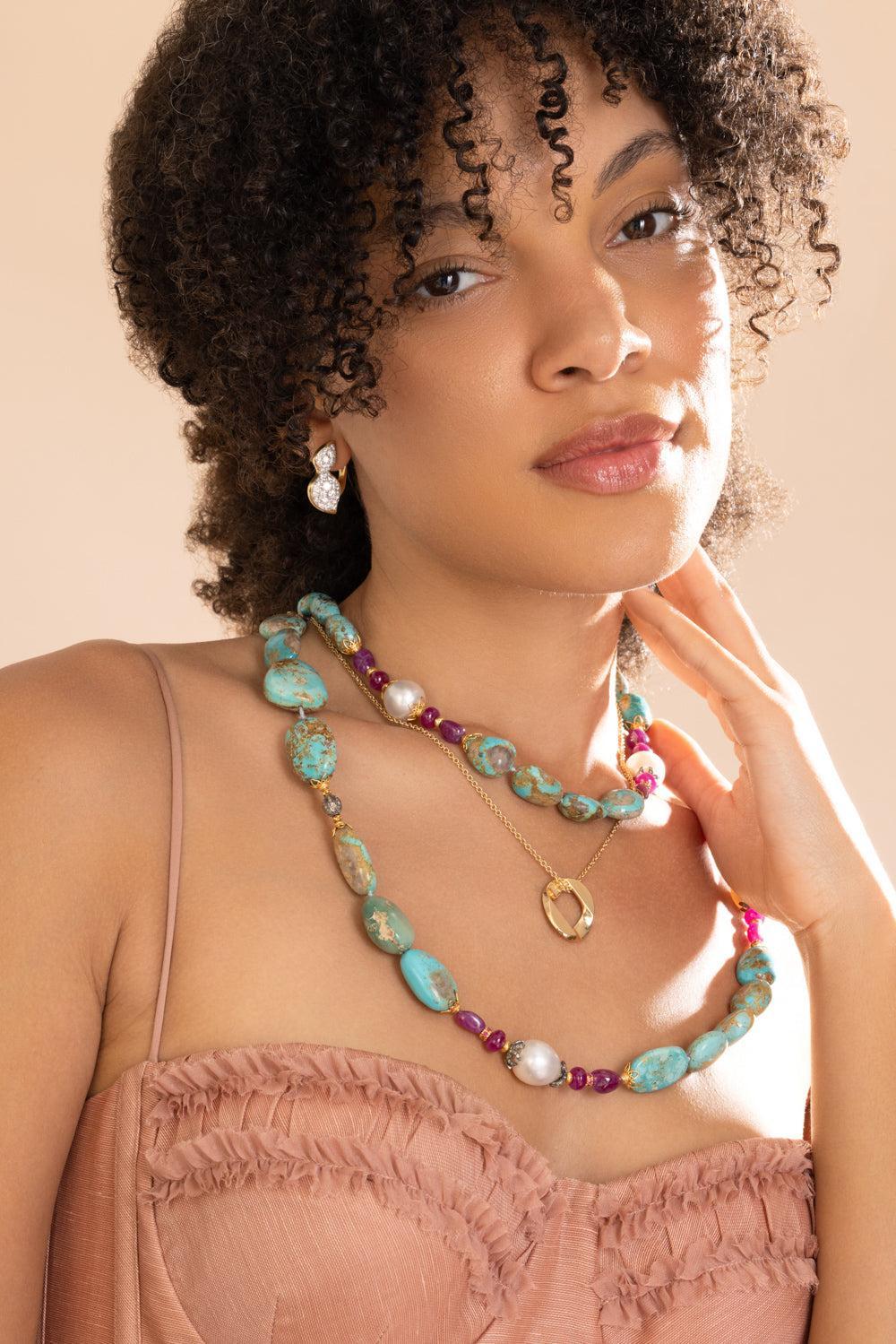 Curb Link Pendant Necklace-YELLOW GOLD-18-JEWELRYFINE JEWELNECKLACE O-VERDURA