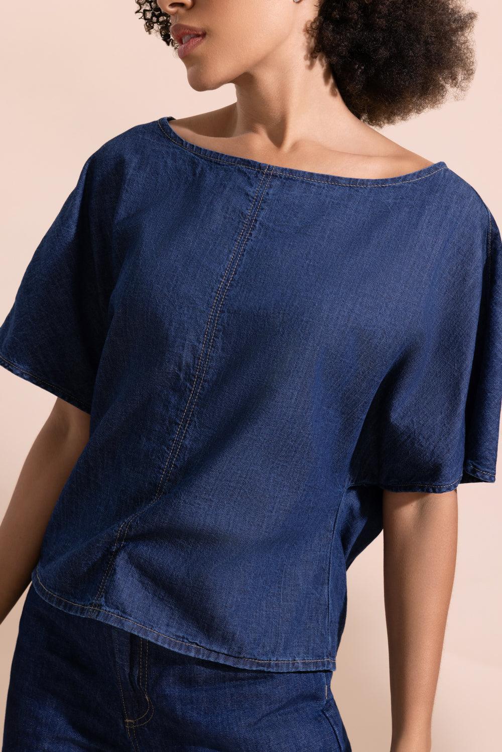 Simple T-BLUE-XS-CLOTHINGTOPBLOUSE-TWP