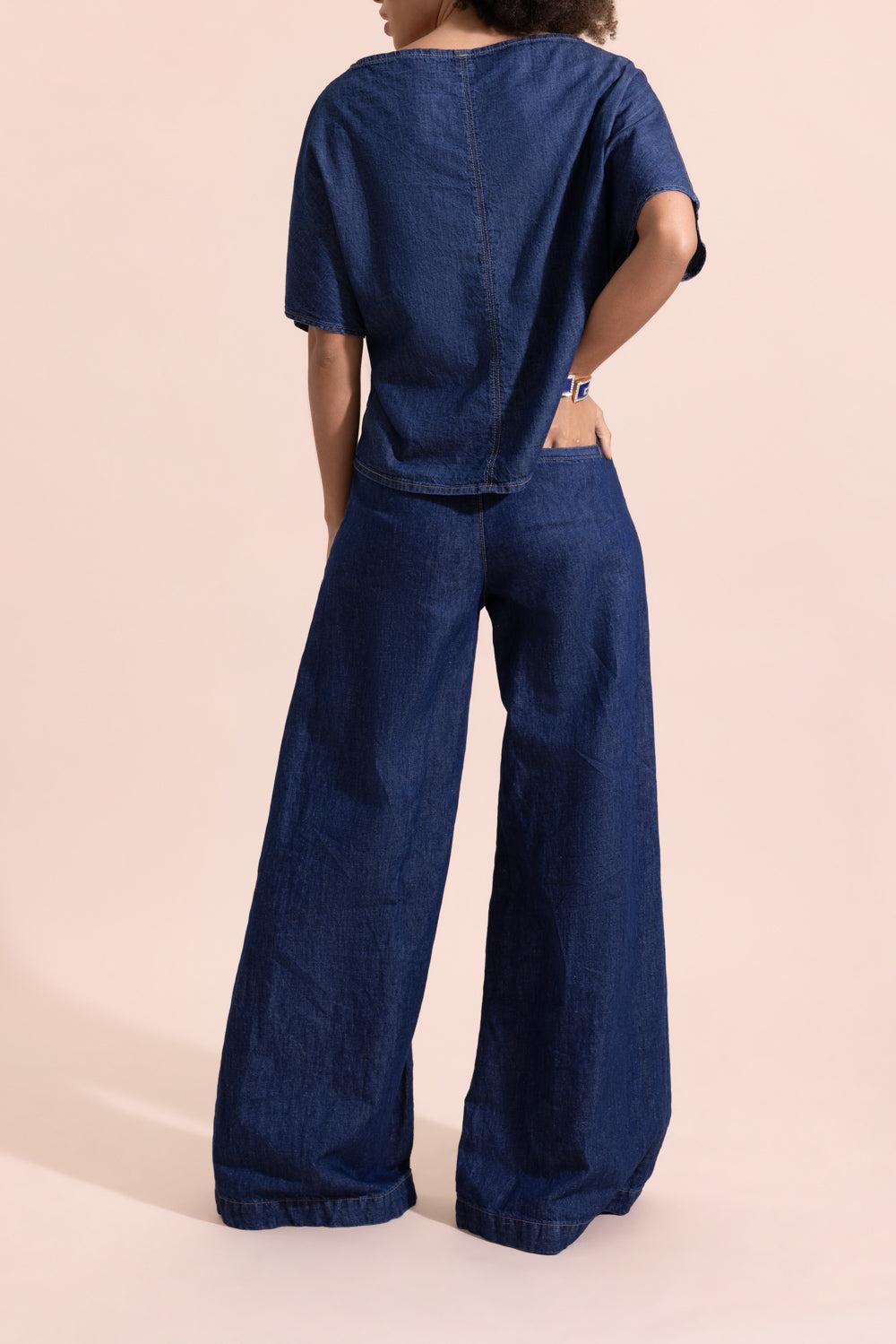 Simple T-BLUE-XS-CLOTHINGTOPBLOUSE-TWP