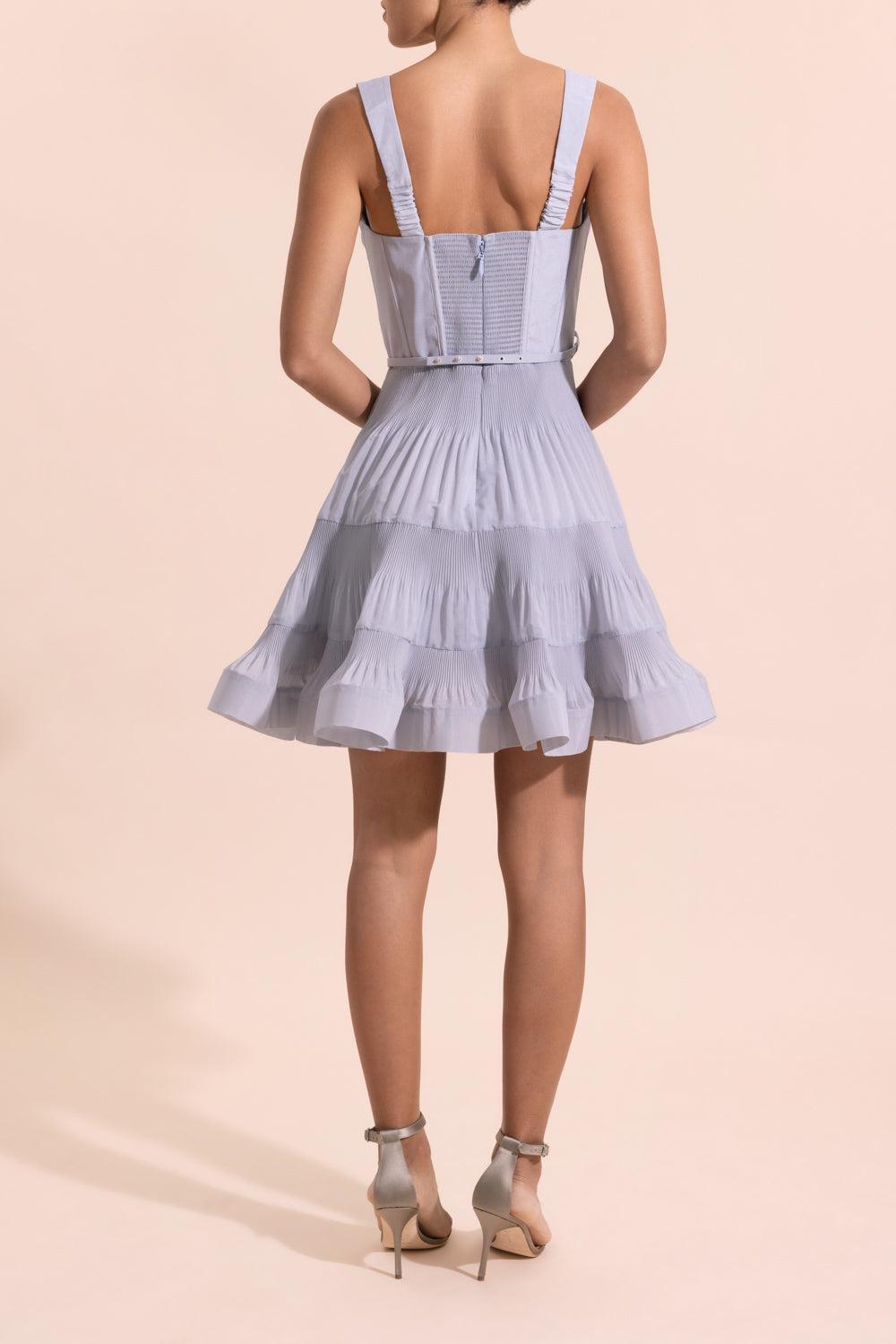 Pleated Draped Mini Dress-BLUE-0-CLOTHINGDRESSCASUAL-ZIMMERMANN