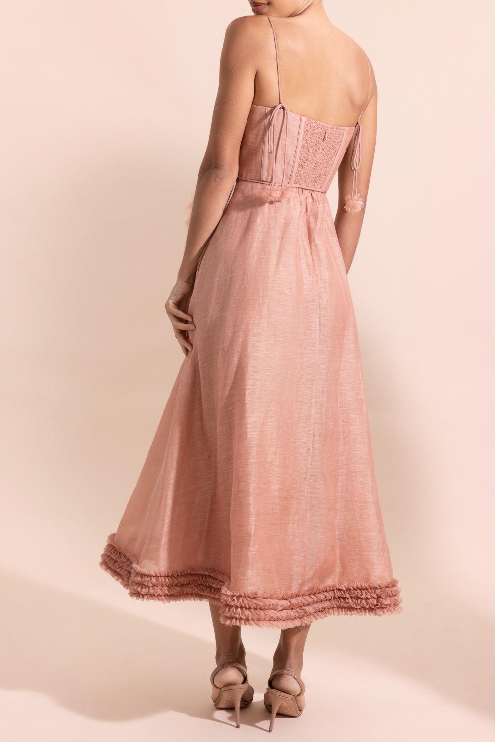 Luna Ruffle Midi Dress-PINK-0-CLOTHINGDRESSCASUAL-ZIMMERMANN