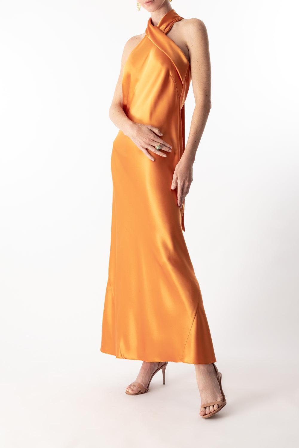 Cropped Pandora Dress - Ochre-OCHRE-34-CLOTHINGDRESSCOCKTAIL-GALVAN LONDON