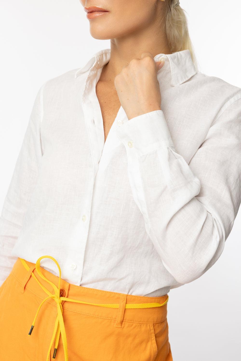 Long Sleeve Mod Shirt - White-WHITE-36-CLOTHINGTOPBLOUSE-ASPESI