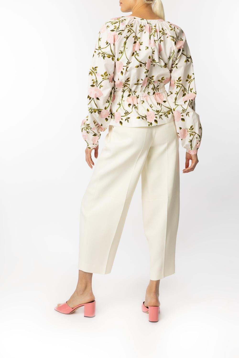 Gathered Waist Bloise-IVORMULT-38-CLOTHINGTOPBLOUSE-GIAMBATTISTA VALLI