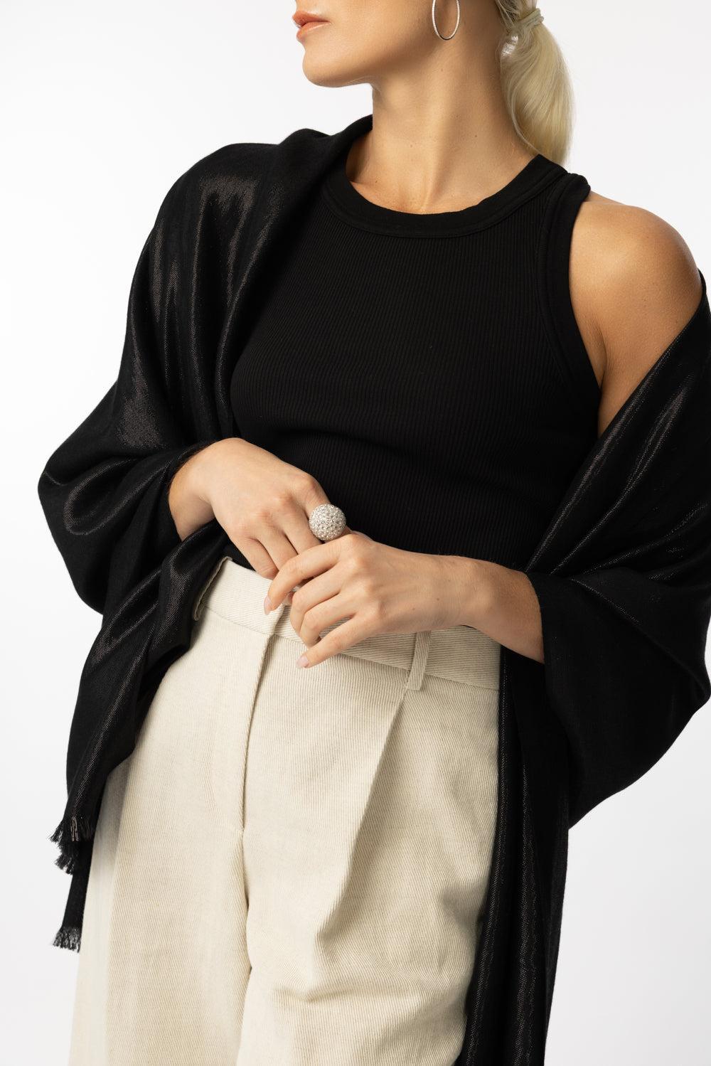 The Mercury Wrap - Onyx-ONYX-O/S-ACCESSORIESCARVES-JANE CARR