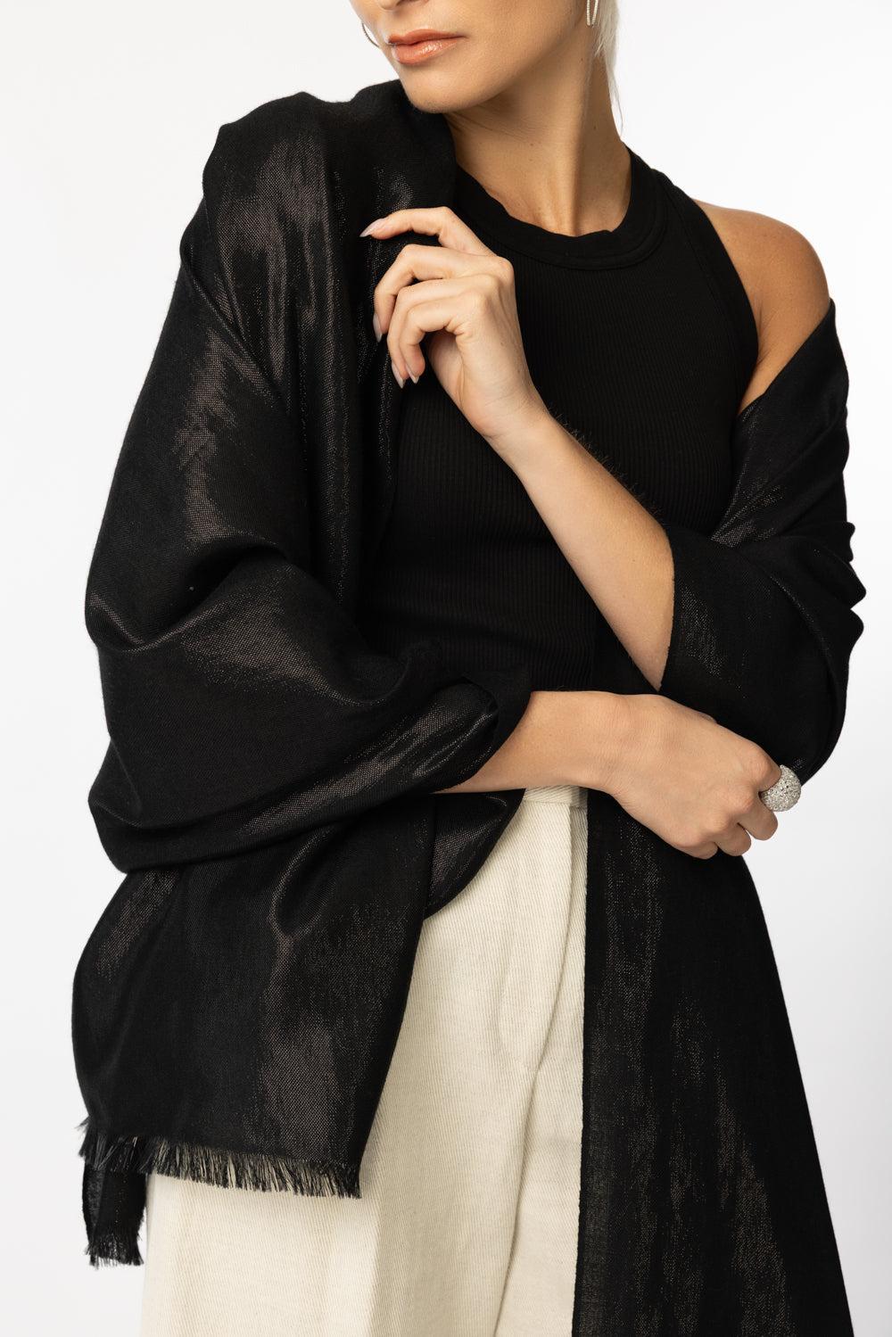 The Mercury Wrap - Onyx-ONYX-O/S-ACCESSORIESCARVES-JANE CARR