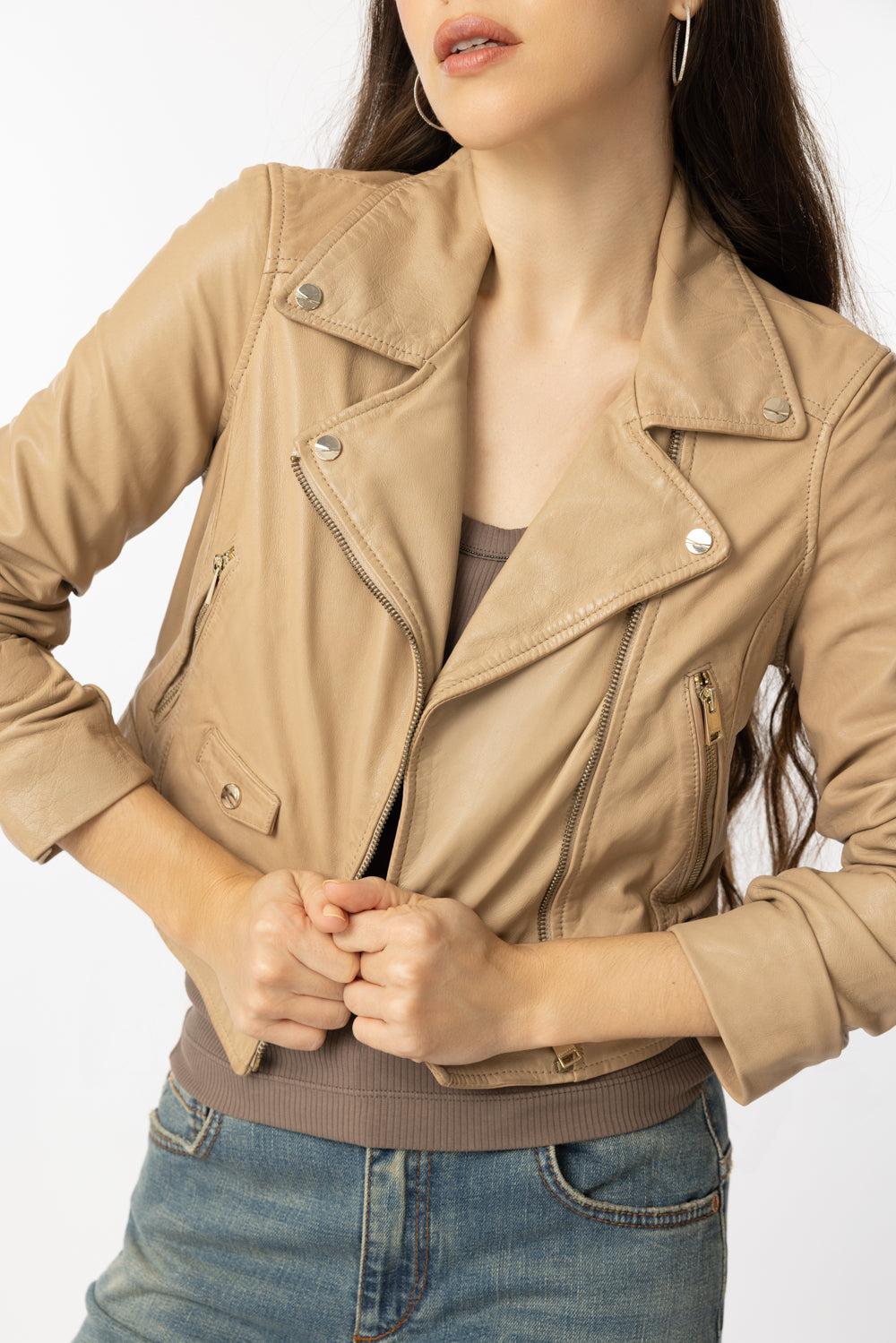 Janika Jacket - Wheat-WHEAT-XS-CLOTHINGCOATLEATHER-LAMARQUE