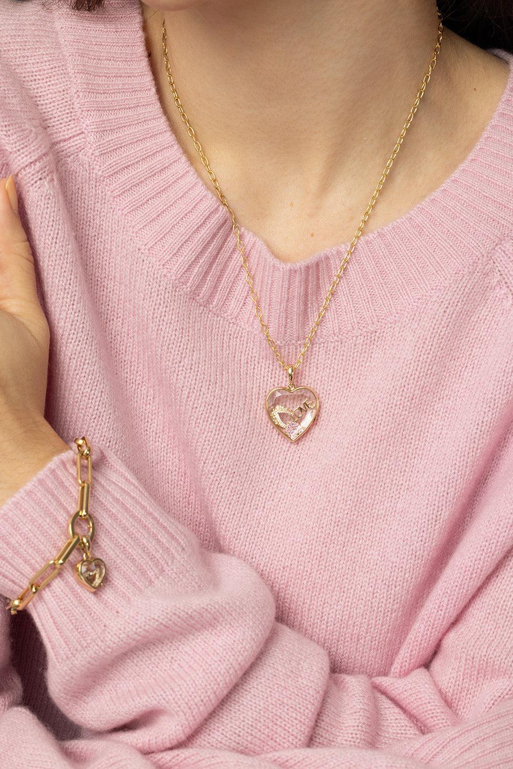 Large Heart Locket Pendant Necklace-YELLOW GOLD-18-JEWELRYFINE JEWELNECKLACE O-LOQUET