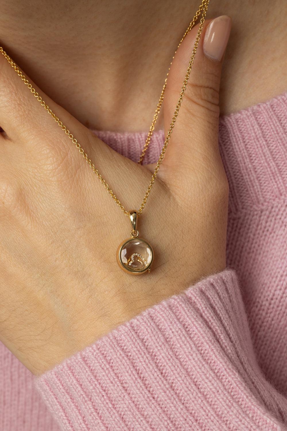 Mini Round Locket Pendant Necklace-YELLOW GOLD-18-JEWELRYFINE JEWELNECKLACE O-LOQUET