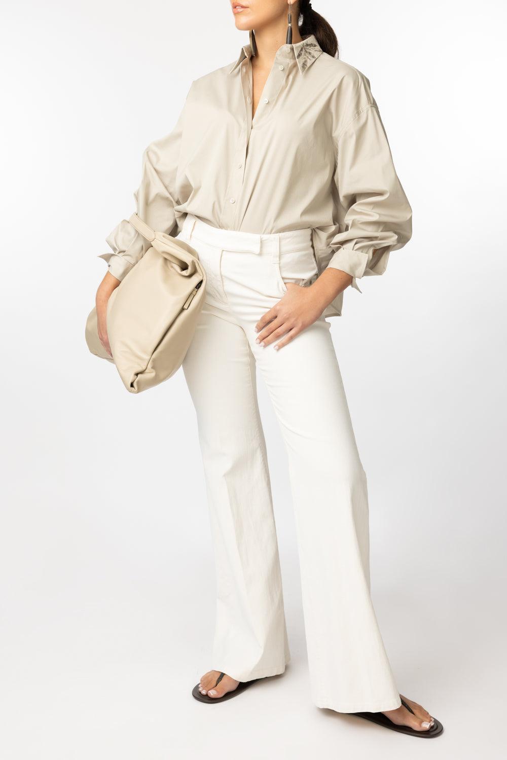 No Fade Stretch Flare Jean-IVORY-38-CLOTHINGPANTCASUAL-BRUNELLO CUCINELLI