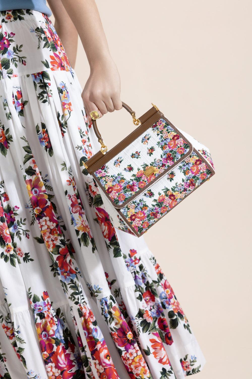 Sicily Medium Edit Bag - Multi Cammello-FLORAL-HANDBAGTOP HANDLE-DOLCE & GABBANA