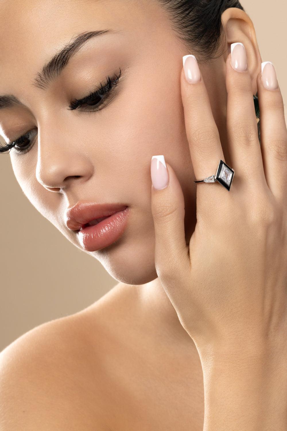 Diamond Black Kite G-One Ring-PLATINUM-6.75-JEWELRYFINE JEWELRING-GOSHWARA