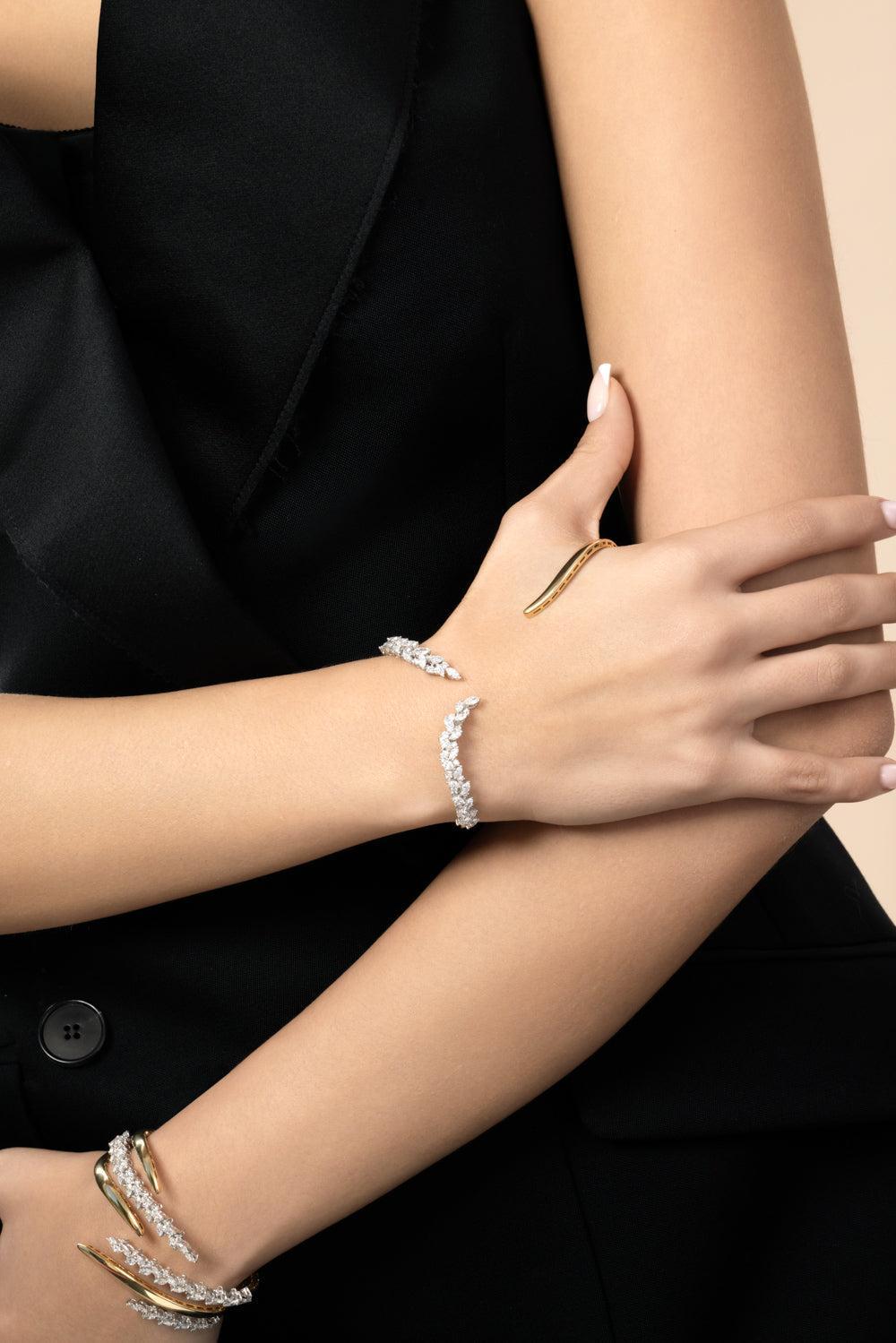 Marquise Diamond Hand Piece-YELLOW GOLD-JEWELRYFINE JEWELBRACELET O-YEPREM