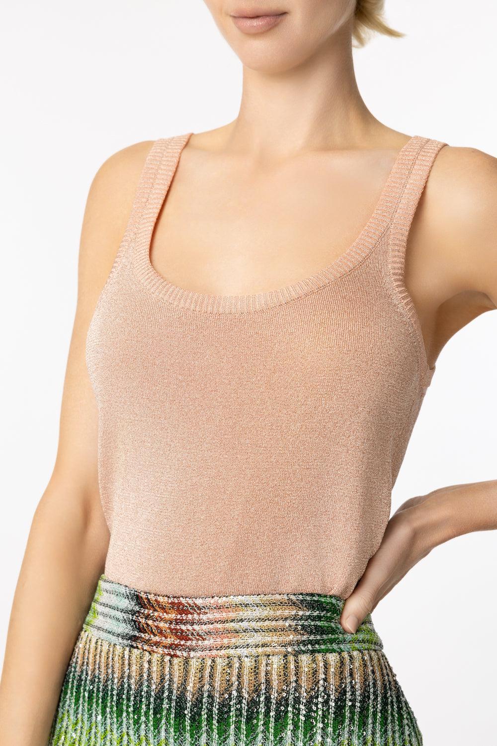 Scoop Neck Tank - Light Pink-LT PINK-38-CLOTHINGTOPKNITS-MISSONI