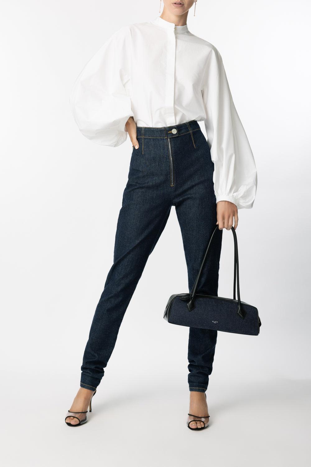 Balloon Shirt-BLANC-34-CLOTHINGTOPBLOUSE-ALAÏA