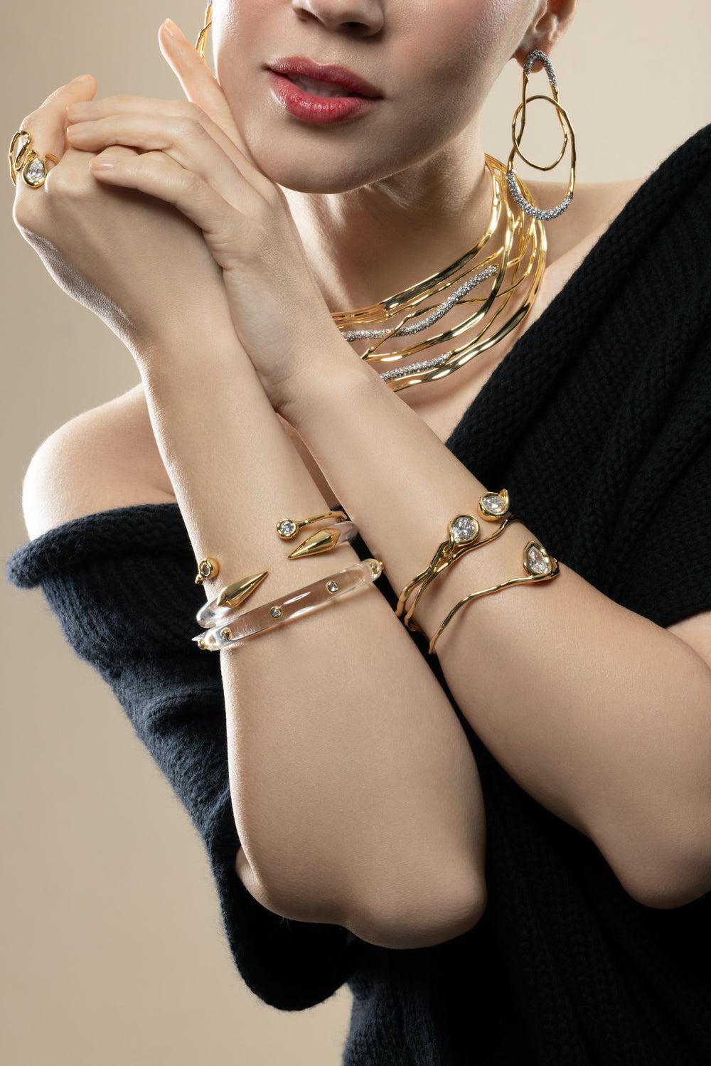 Crystal Lucite Studded Hinge Bracelet-CLEAR YL-JEWELRYBOUTIQUEBRACELET O-ALEXIS BITTAR