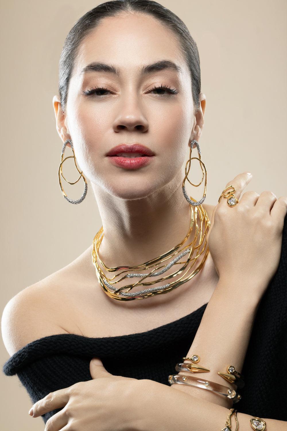 Crystal Large Solaneles Orbit Earrings-YELLOW-JEWELRYBOUTIQUEEARRING-ALEXIS BITTAR