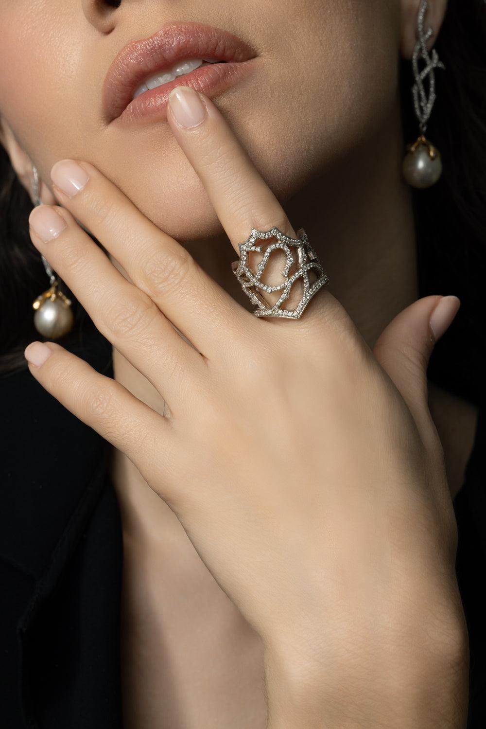 Thorn Briar Diamond Ring-WHITE GOLD-7.25-JEWELRYFINE JEWELRING-PARULINA