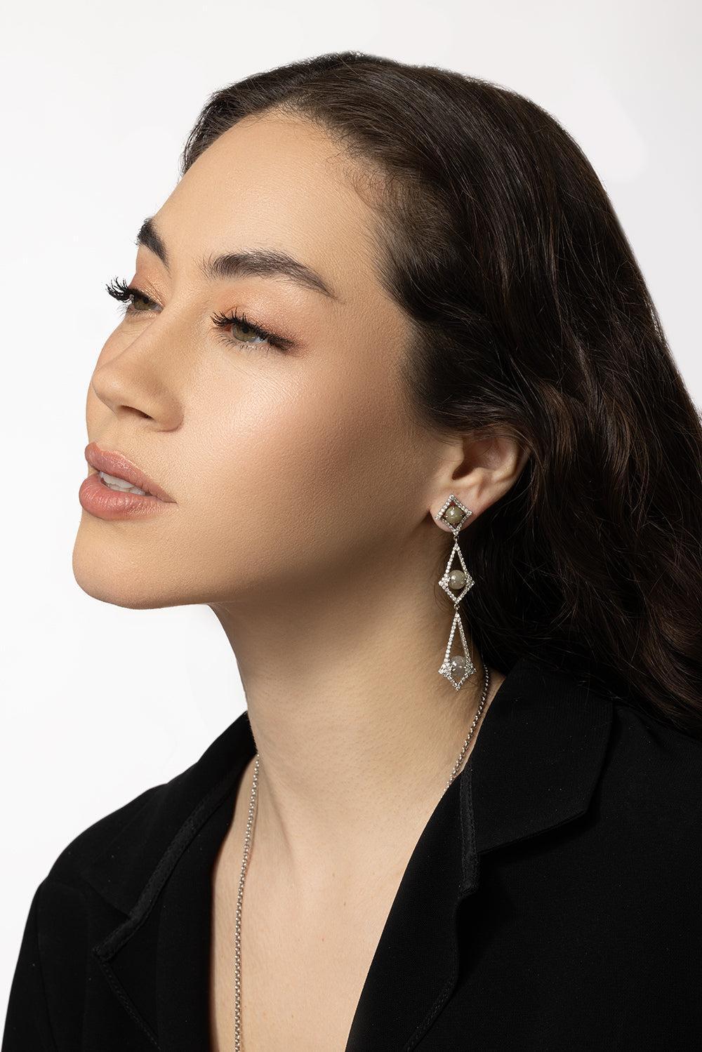 La Tour Eiffel Ecclesia Earrings-WHITE GOLD-JEWELRYFINE JEWELEARRING-PARULINA