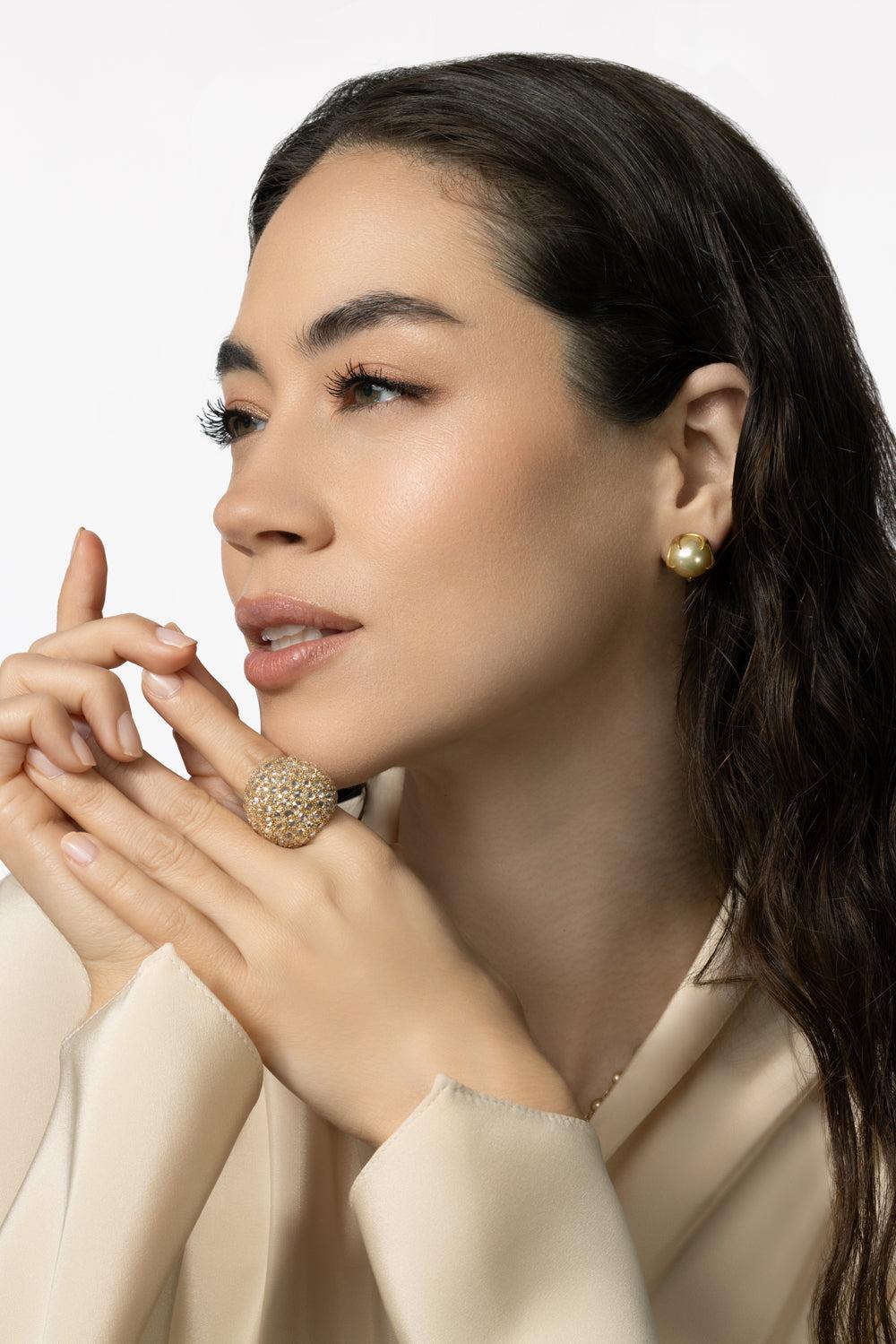 Not Your Grandmother Pearl Earrings-YELLOW GOLD-JEWELRYFINE JEWELEARRING-PARULINA
