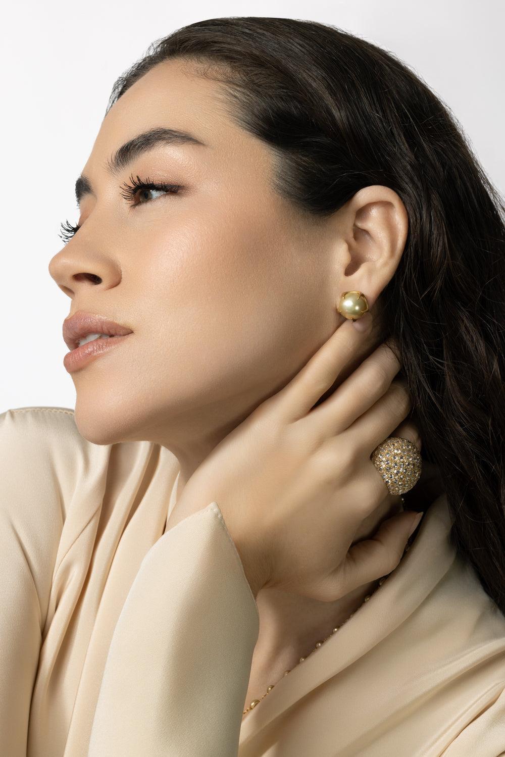 Not Your Grandmother Pearl Earrings-YELLOW GOLD-JEWELRYFINE JEWELEARRING-PARULINA