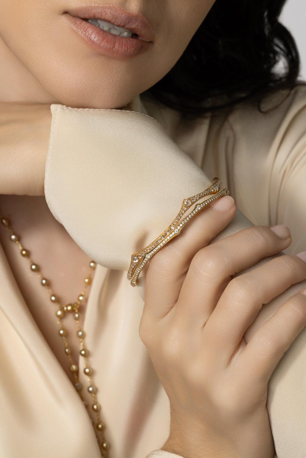 Ecclesia Diamond Bangle Bracelet-ROSE GOLD-JEWELRYFINE JEWELBRACELET O-PARULINA