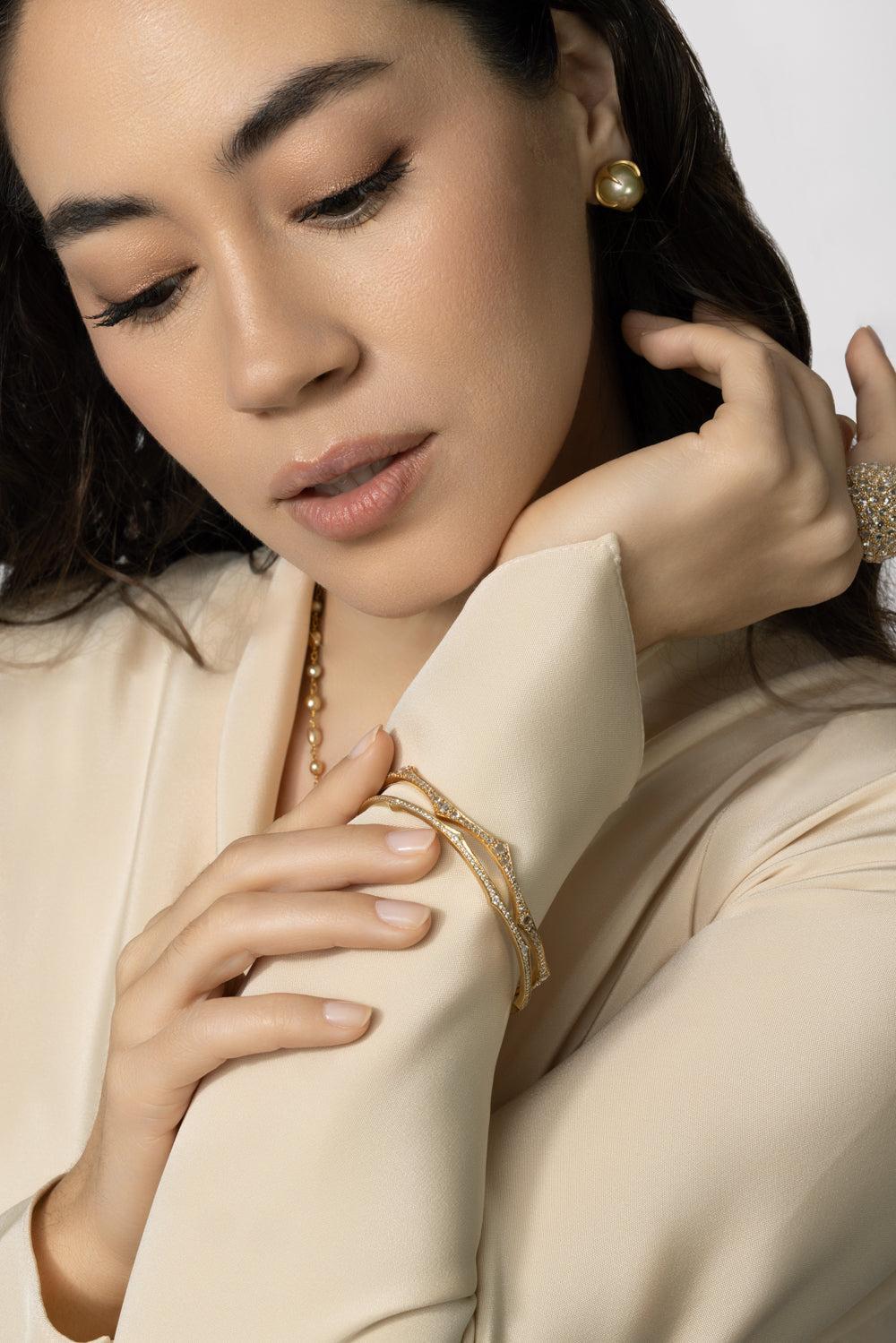 Ecclesia Diamond Bangle Bracelet-ROSE GOLD-JEWELRYFINE JEWELBRACELET O-PARULINA