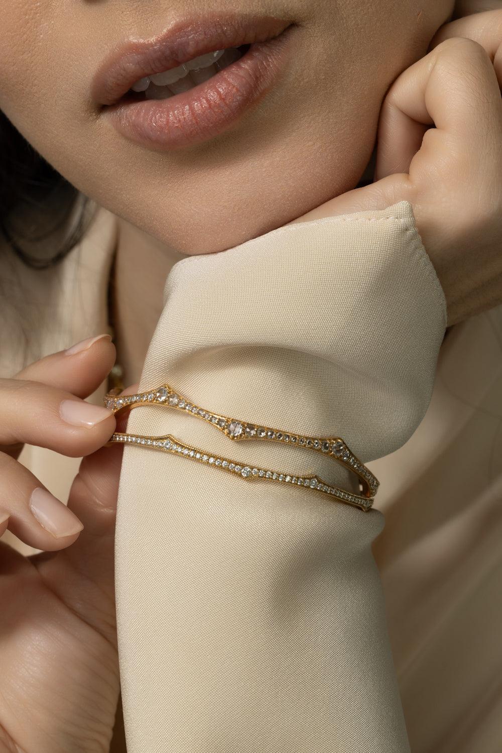 Ecclesia Diamond Bangle Bracelet-ROSE GOLD-JEWELRYFINE JEWELBRACELET O-PARULINA