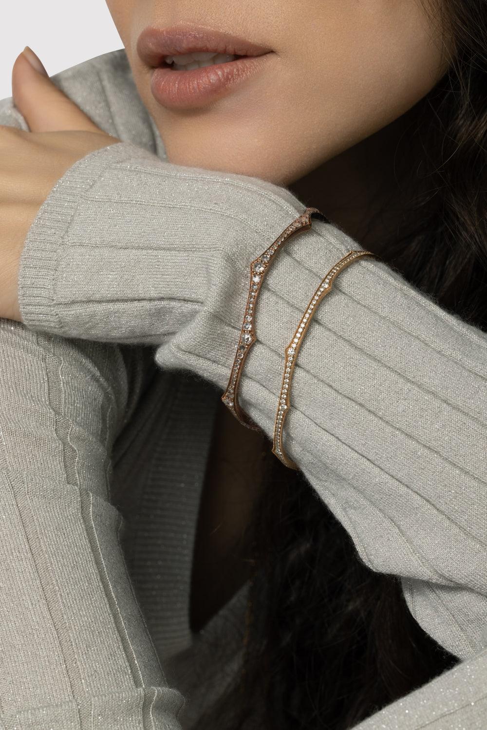 Ecclesia Diamond Bangle Bracelet-ROSE GOLD-JEWELRYFINE JEWELBRACELET O-PARULINA