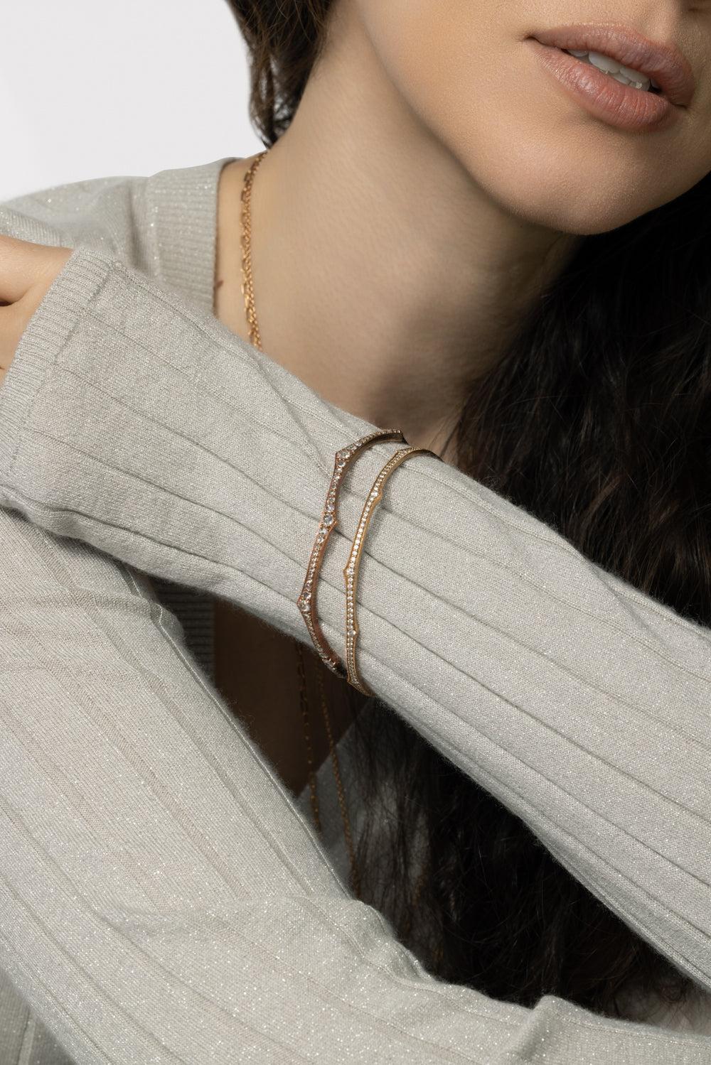 Ecclesia Diamond Bangle Bracelet-ROSE GOLD-JEWELRYFINE JEWELBRACELET O-PARULINA