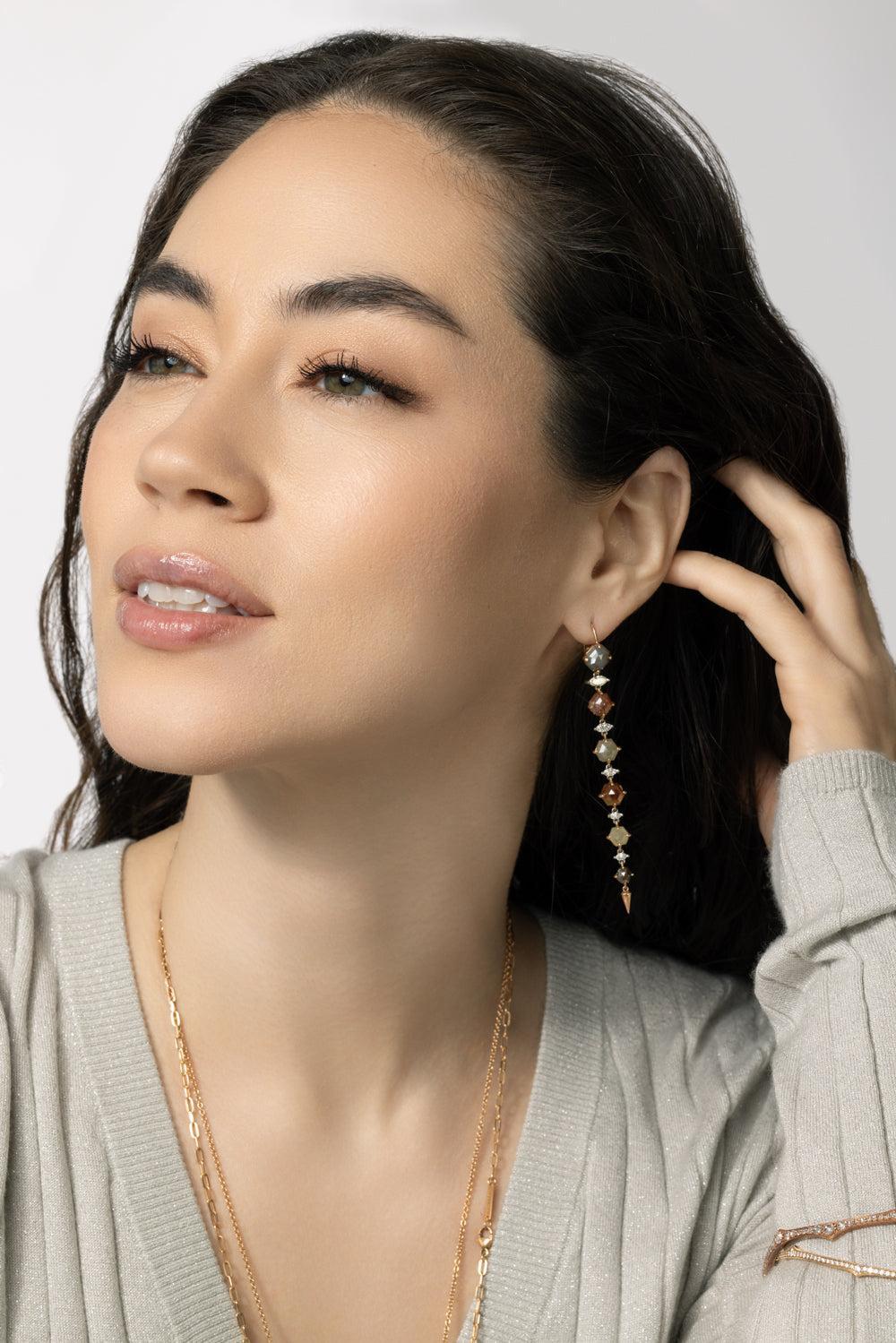 Diamond Ecclesia Earrings-ROSE GOLD-JEWELRYFINE JEWELEARRING-PARULINA