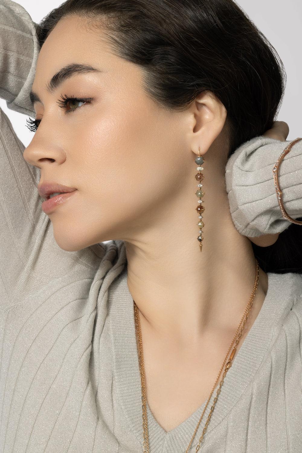 Diamond Ecclesia Earrings-ROSE GOLD-JEWELRYFINE JEWELEARRING-PARULINA