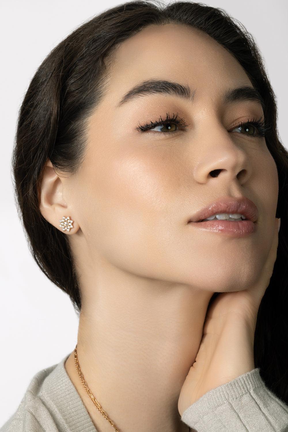 Sherzade Diamond Stud Earrings-ROSE GOLD-JEWELRYFINE JEWELEARRING-PARULINA