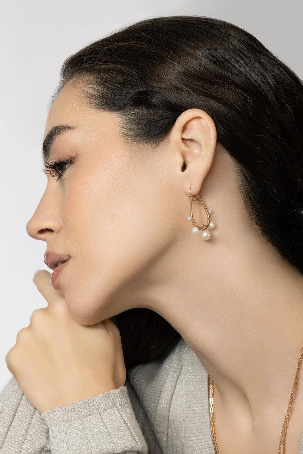 Pearl Diamond Serengeti Earrings-YELLOW GOLD-S-JEWELRYFINE JEWELEARRING-PARULINA