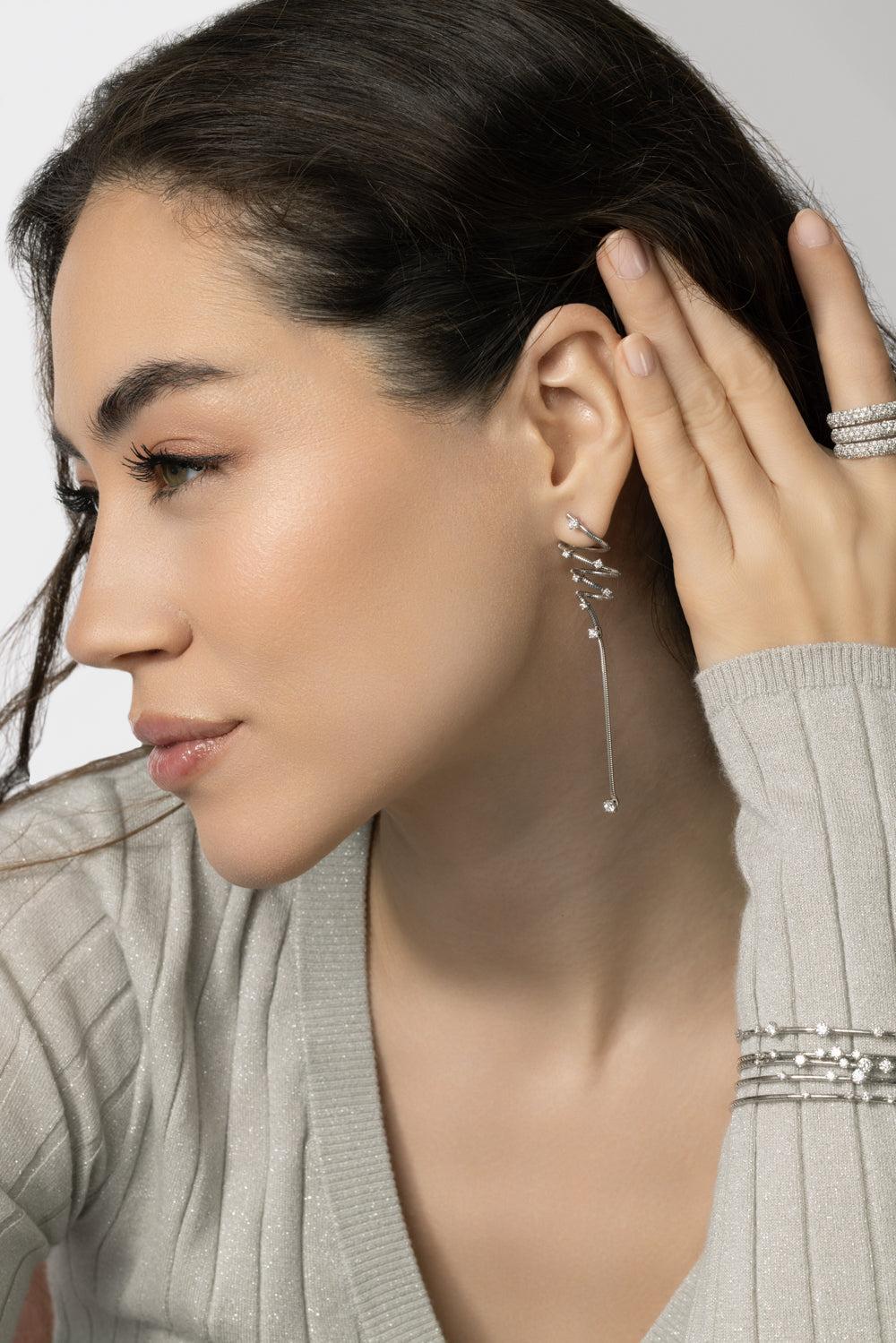Rugiada Diamond Earrings-ROSE GOLD-JEWELRYFINE JEWELEARRING-MATTIA CIELO