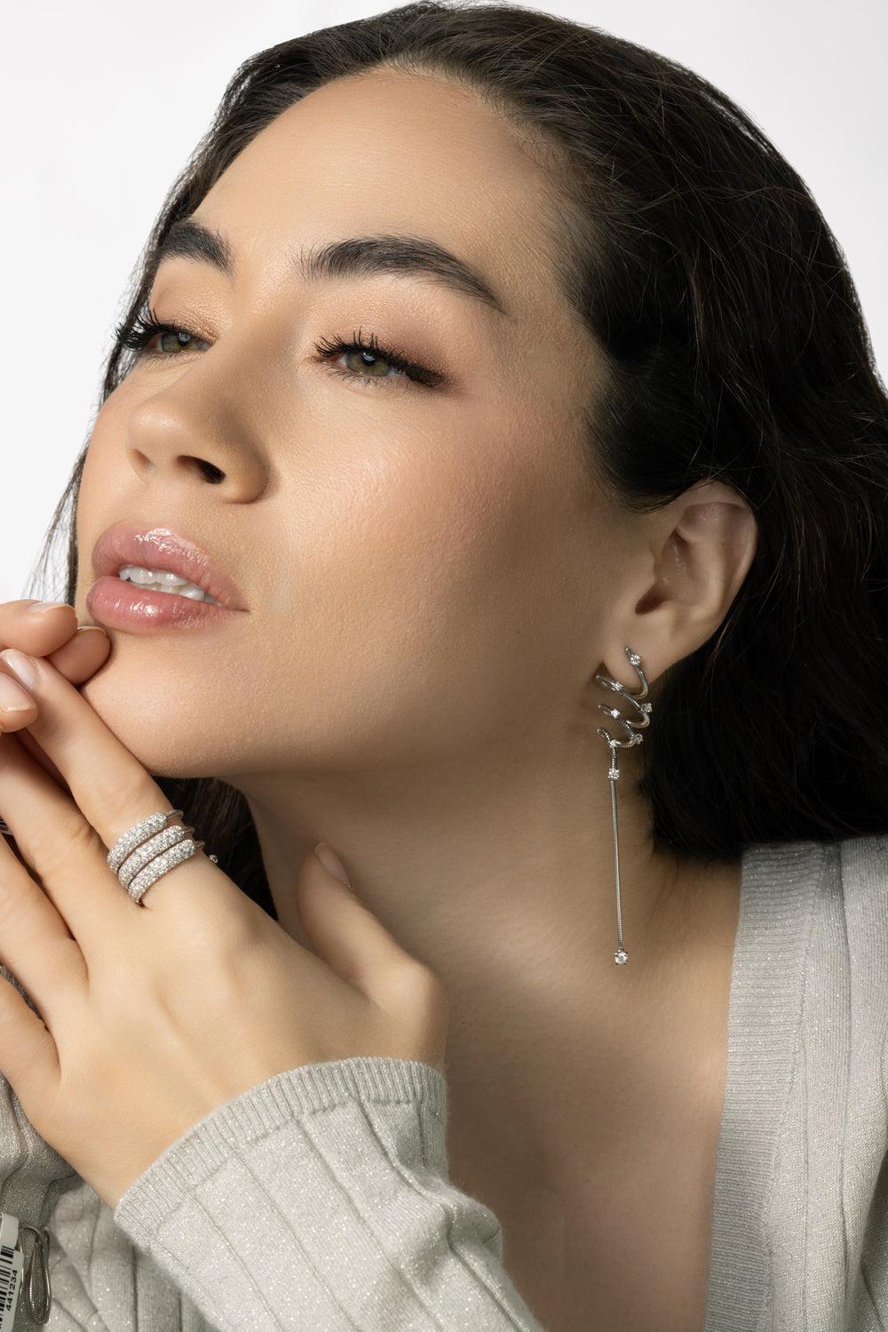 Rugiada Diamond Earrings-ROSE GOLD-JEWELRYFINE JEWELEARRING-MATTIA CIELO