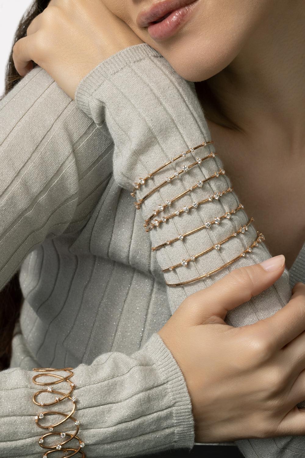 Rugiada 7 Wrap Bracelet-ROSE GOLD-M-JEWELRYFINE JEWELBRACELET O-MATTIA CIELO